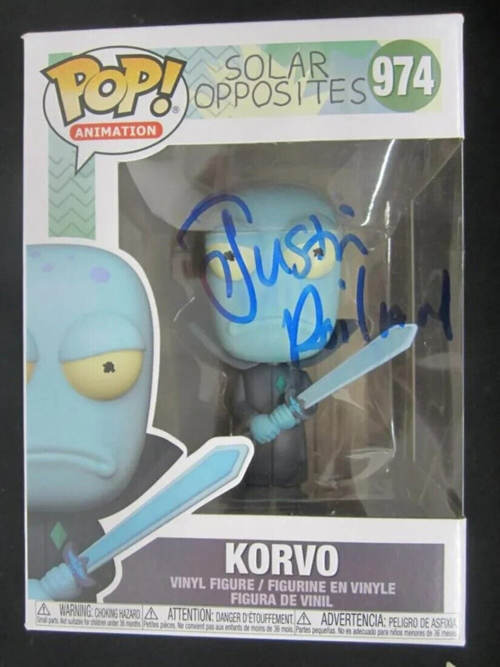 Justin Roiland signed Funko Pop! Vinyl: Solar Opposites - Korvo #974 w/COA
